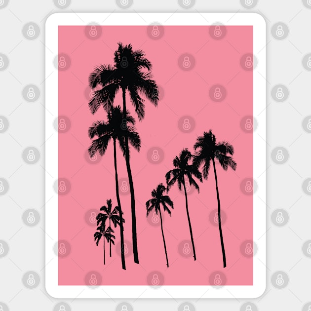 Black Palms Palm Tree Silhouette Design Palm Springs Palm Desert Palm Beach Lovers Magnet by SeaLAD